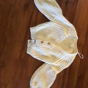 Cropped white sweater